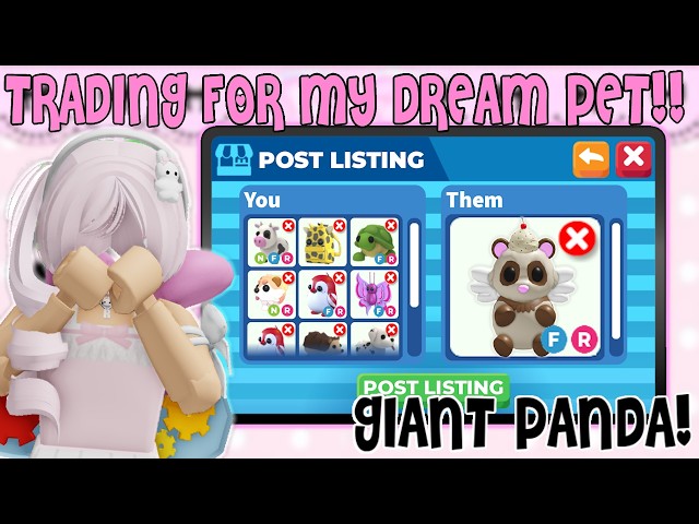 Trading For My DREAM PET Using Trading Hub! Giant Panda Trade! | Adopt Me Update Roblox | Riivv3r