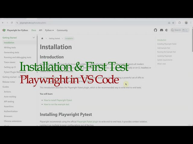 Playwright Tutorial: Installation And First Playwright Test | Python Playwright Pytest