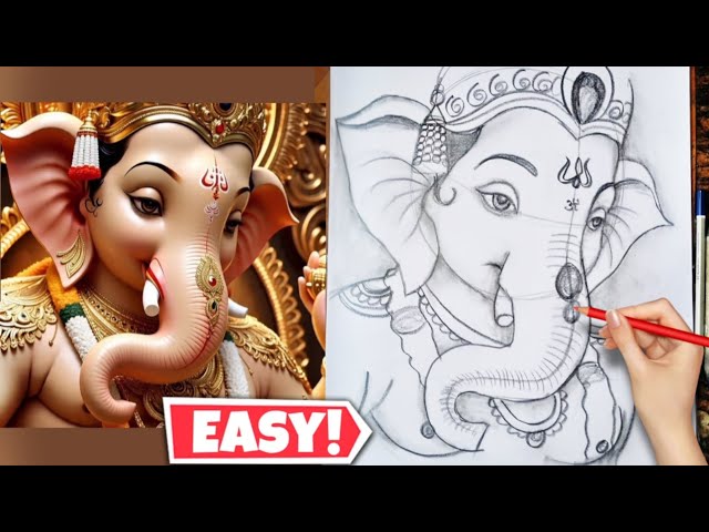 How to draw Lord Ganesha step by step | Lord ganesha pencil drawing | Ganapati Bapa Drawing