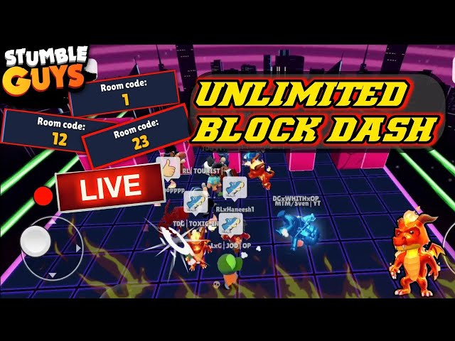 🔥 UNLIMITED BLOCK DASH LIVE! 😱 💎 | Stumble Guys LIVE CODE 🟩 (JOIN FAST!!) || live ||