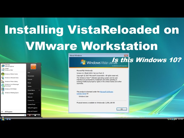 Installing VistaReloaded on VMware Workstation