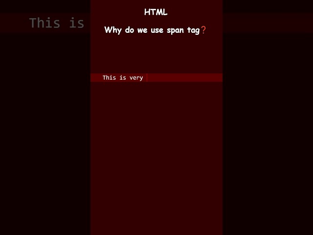 HTML・Why Do We Use Span Tag? #html #spantag
