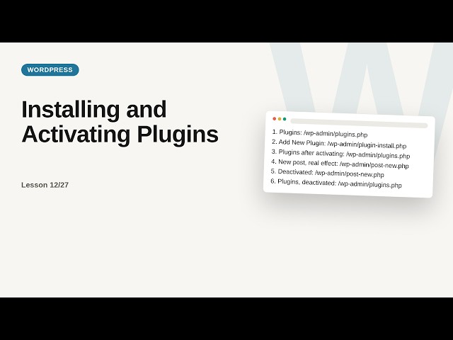 Installing and Activating Plugins | WordPress Tutorial for Beginners