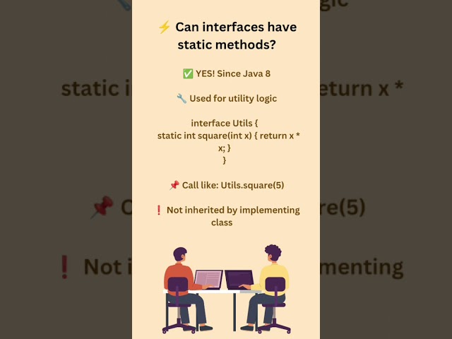 Static Methods in Java Interfaces ⚙️ #shorts | #JavaTips