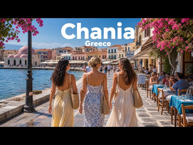 Chania, Crete 🇬🇷 — Venetian Harbor & Old Town Walk | 4K HDR 60fps