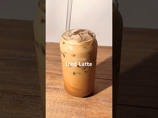 Spanish Iced Latte ☕️🤎🧊 #icedlatte #coffee #icedcoffee