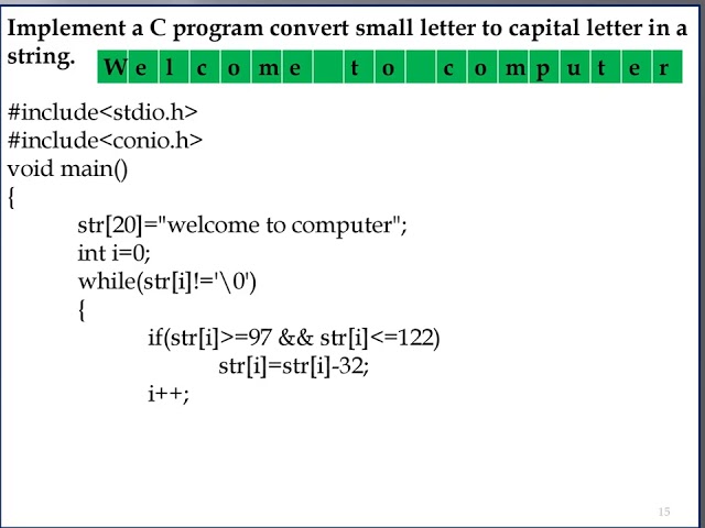 String in C language Small letter to Capital letter in a String Part 16