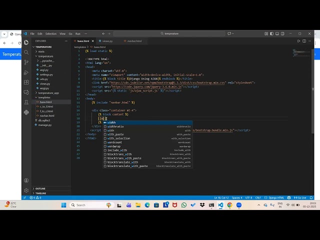 Temperature Application in Django