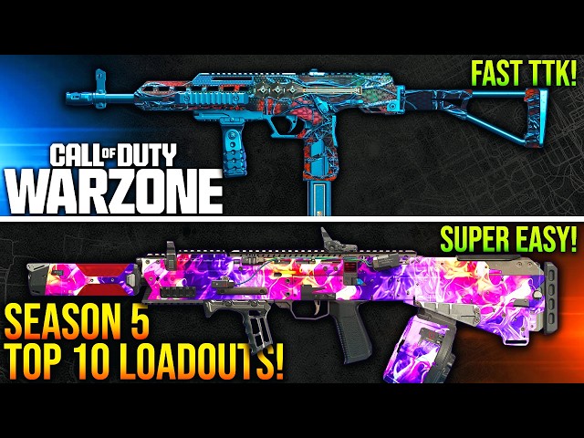 WARZONE: New TOP 10 META LOADOUTS For SEASON 5! (WARZONE META Weapons)