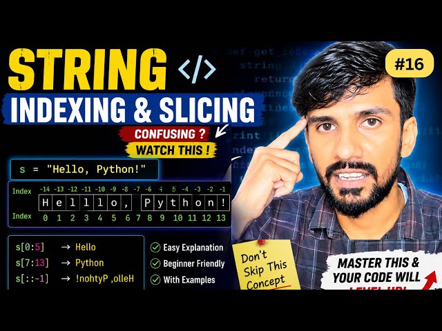 Python String Indexing & Slicing Explained with Examples | Python Tutorial