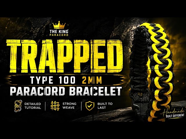 TRAPPED – Advanced Paracord Bracelet | Full Type 100 2mm Weaving Tutorial #paracordbracelet #diy