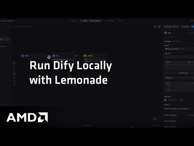 Harnessing Dify + Local LLMs on AMD Ryzen™ AI PCs for Private Workflows