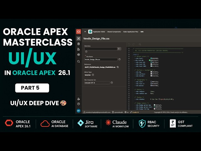Oracle APEX UI/UX Masterclass | Ep 5 — Build Custom UI Components with HTML & CSS in Oracle APEX