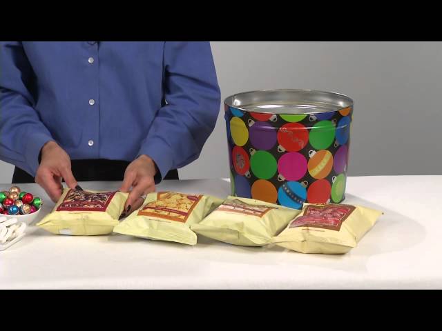 Ornaments Snack Assortment Holiday Popcorn Gift Tin