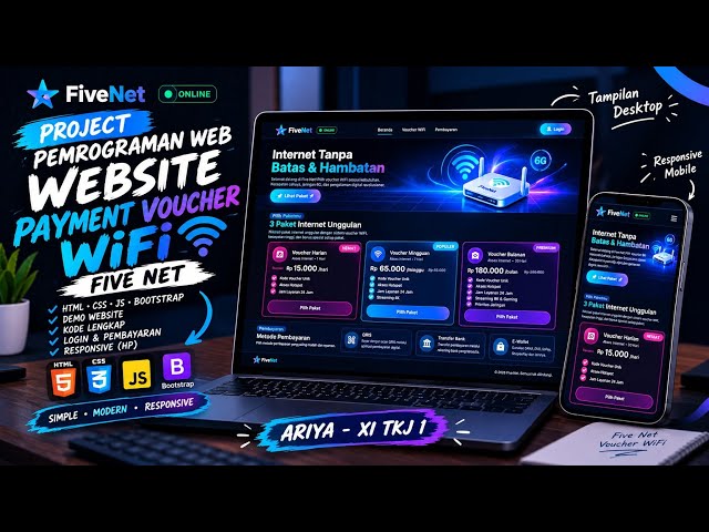 Five Net - WiFi Voucher Website | Web Development Project       | Ariya Prasetia | XI-TKJ 1