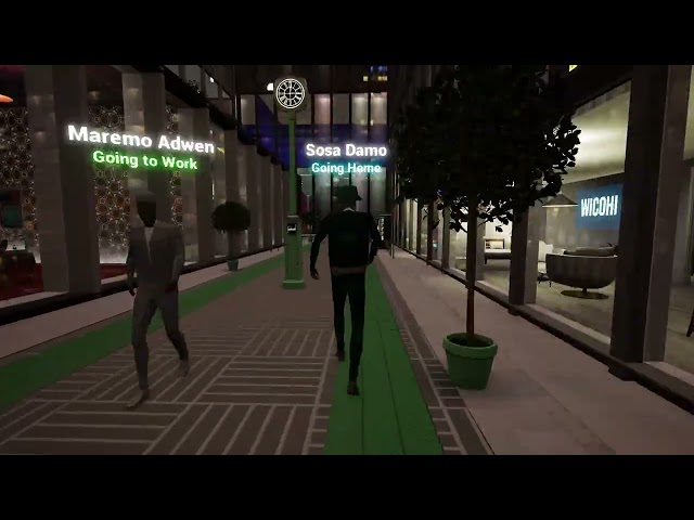 NPC Behavior Test - Following A Random Character From The Crowd