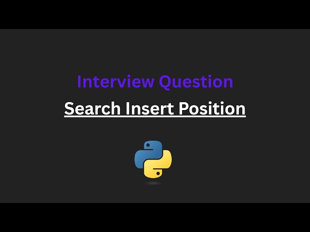 Search Insert Position - Leetcode 35 - Python