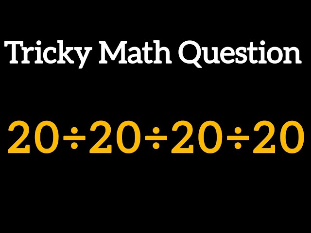 Try Solving This Tricky Math Question !