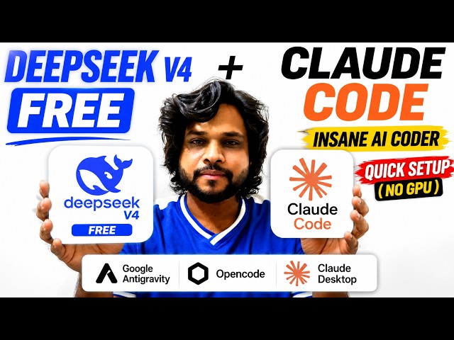 CLAUDE CODE + FREE DEEPSEEK V4 = INSANE AI CODER | QUICK SETUP ( NO GPU) #claude