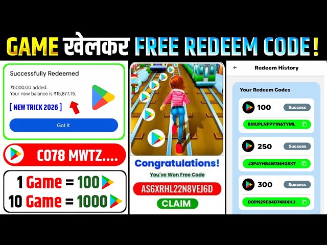 FREE REDEEM CODES INSTANT 🤩 | ₹800 REDEEM CODE FREE | HOW TO GET GOOGLE PLAY STORE REDEEM CODES FREE
