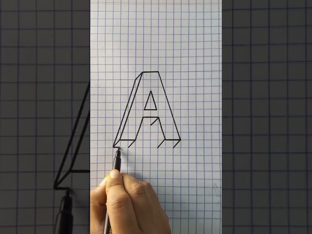 How to Draw 3D Letter "A" #shorts #3d #tutorial #youtubeshorts