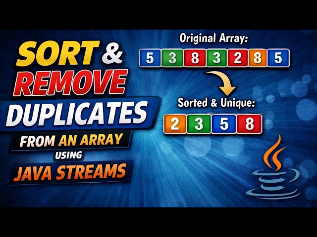 Sort and Remove Duplicates from an Array Using Java Streams | Java Interview Program
