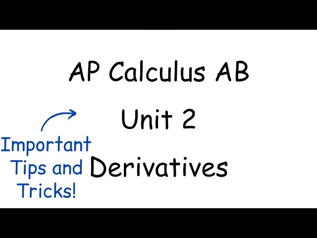 AP Calculus AB Unit 2 Review | Derivatives