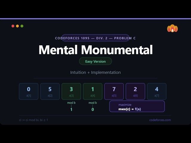 Mental Monumental (Easy) Explained 🔥 | Codeforces 1095 Div 2 C | Intuition + Implementation