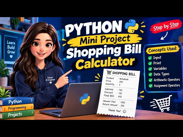 Python Mini Project: Shopping Bill Calculator | Python Operators Practical Implementation