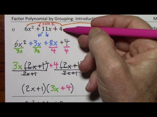 Factor Polynomial by Grouping: Introduction (Without Mixed Practice)