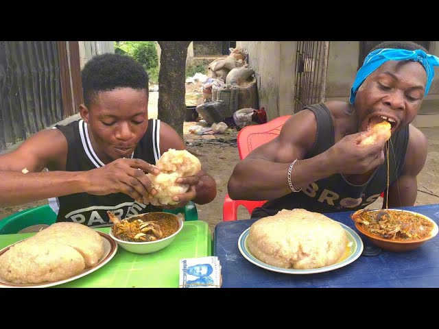 EATING COMPETITION FIRST TO FINISH SEAFOOD OKRO SOUP WIN 100,000