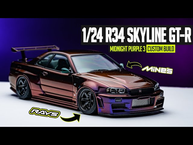 Custom Build: 1/24 Scale NISSAN R34 SKYLINE GT-R  |  MIDNIGHT PURPLE Ⅲ