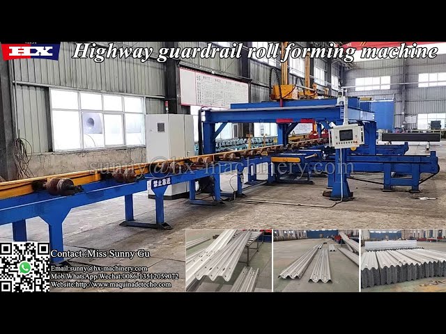 Highway guardrail roll forming machine