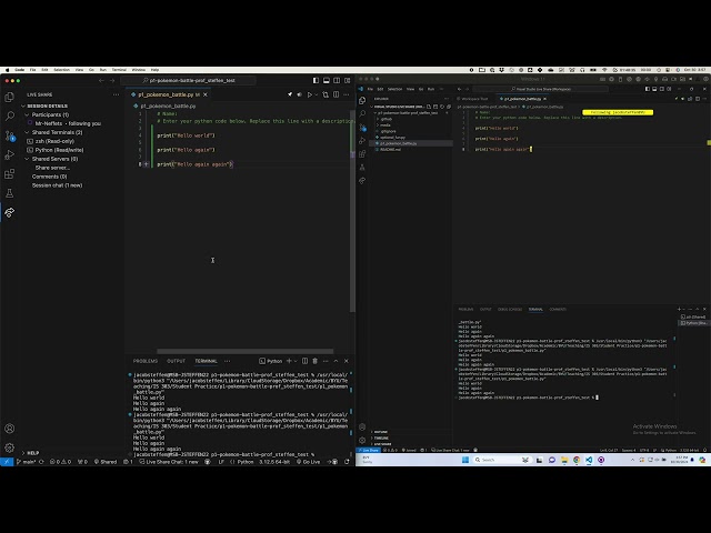 Using Live Share in VS Code to do group work