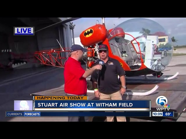 The Batmobile and Original Batcopter on display at the Stuart Air Show