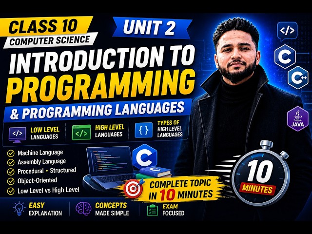 Class 10 Computer Science | Unit 2: Introduction to Programming & Programming Languages