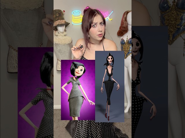 Let’s turn this old prom dress into the other mother from Coraline 🎃 #coraline #halloween #cosplay