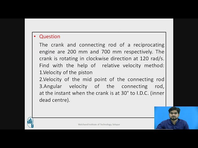 Numerical on Velocity in Mechanism Relative Velocity Method