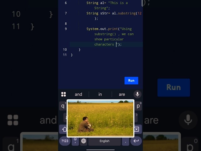 Java Strings: Substring Function from A String | #shorts #java @LetsCodeUp-007