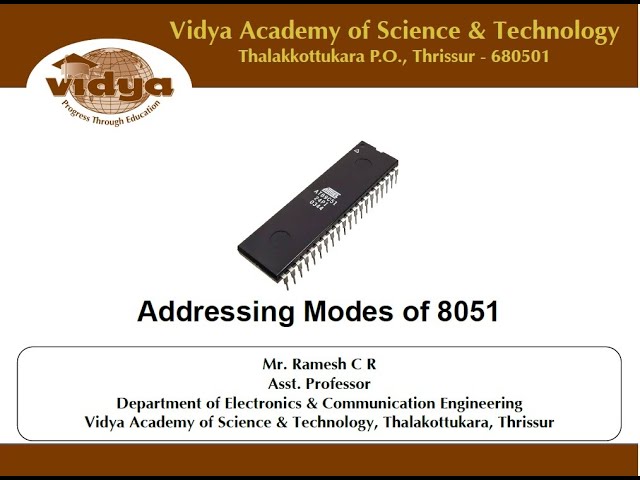 EC 305 - Module 4 (Addressing and Instruction Set Overview 8051)