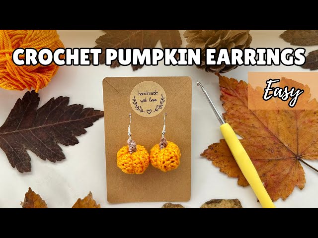 EASY Crochet Pumpkin Earrings | Beginner Friendly
