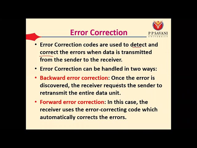 16. Checksum, Error Correction Method, Hamming Code