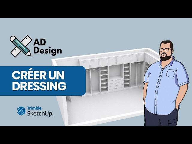 Design a complete walk-in closet in SketchUp with just a few clicks