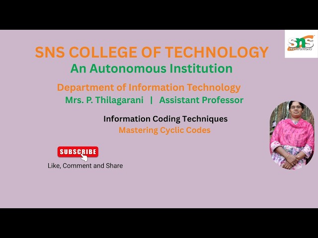 Mastering Cyclic Codes | Information Coding Techniques | SNS Institutions