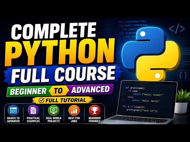 Complete Python Full Course | Beginner to Advanced | Full Tutorial