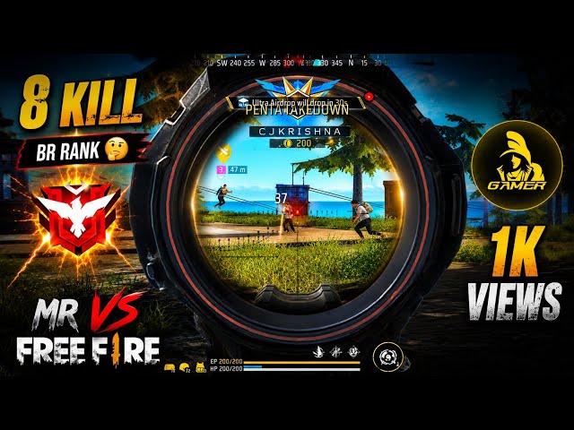 FREE FIRE GAME PLAY ⏯️ VIDEO BR RANK GAMING 🎯 8 KILL 🤣 COME BACK 🔙 NAHIN HO PAYA 😁 #garenafreefire 