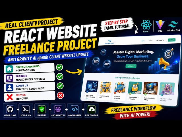 React Website Freelance Project | Client Website Update via Anti Gravity AI ✅