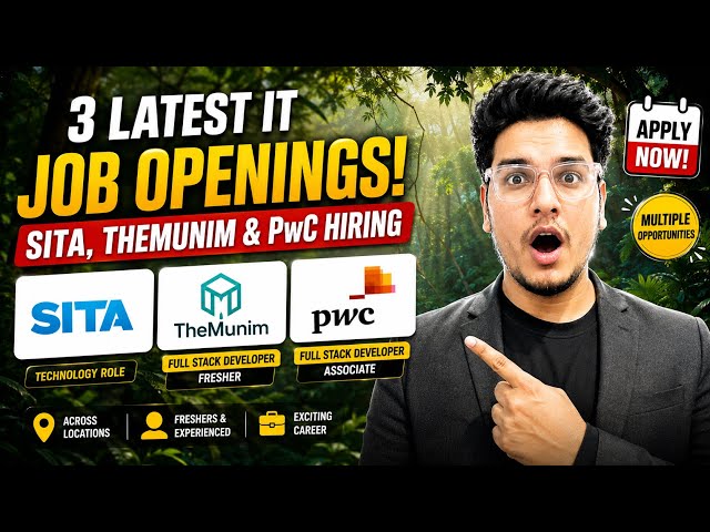 Latest IT Jobs | SITA, TheMunim & PwC Hiring | Full Stack Developer & Tech Jobs | Apply Now
