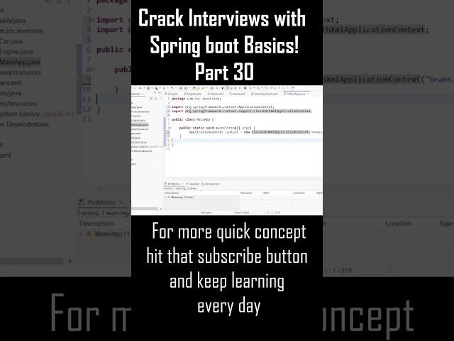 How to Inject Object in Spring XML Configuration 🔥 | Spring Core #Shorts