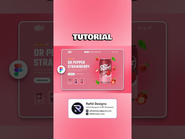 Dr Pepper Website UI Design in Figma | Animation in Figma | Figma Tutorial For Beginners